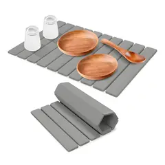 GENERICO - Tapetes Escurridor Loza Absorbente Gris Plegable Diatomita 30X40CM