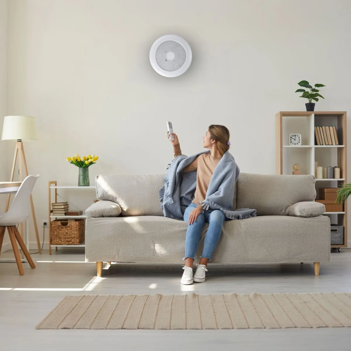 EGLO - Ventilador Techo y Pared Luz led regulable Control remoto invierno verano