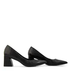 AMPHORA - Zapato Taco tipo reina luna cuero negro