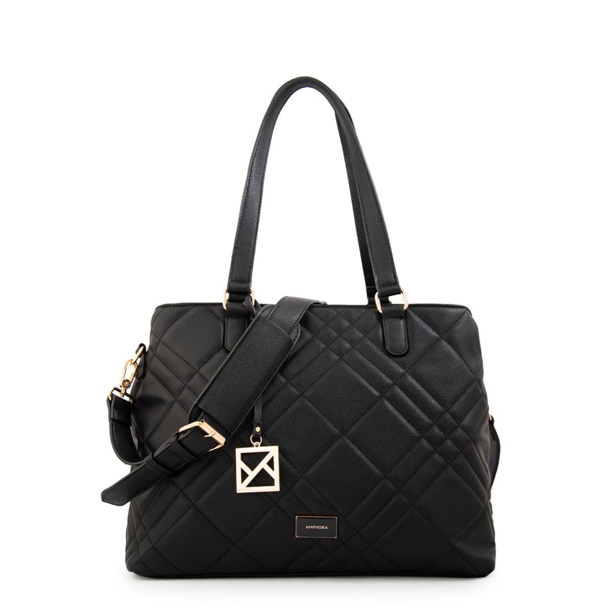 AMPHORA - Cartera tote porta notebook anisa grande negro