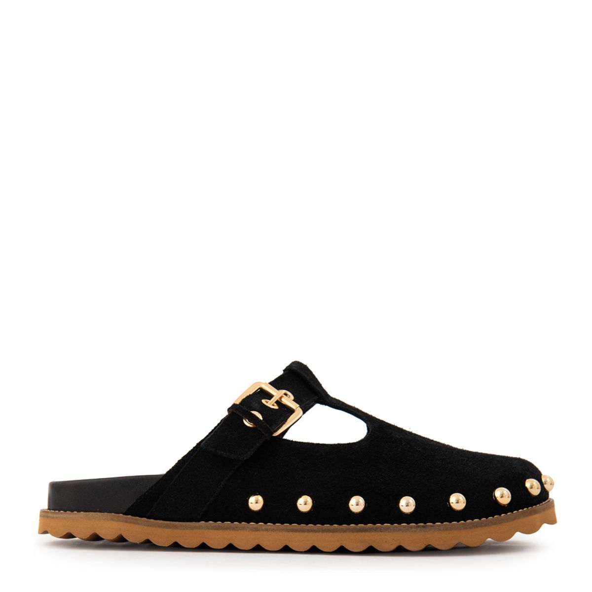 AMPHORA - Sandalia crystal cuero negro