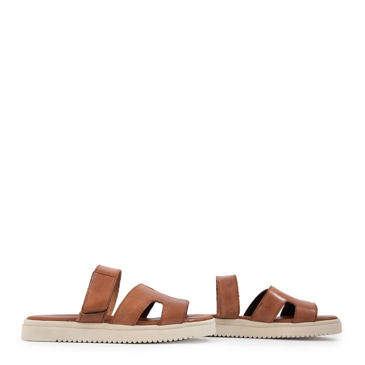 AMPHORA - Sandalia margot cuero café