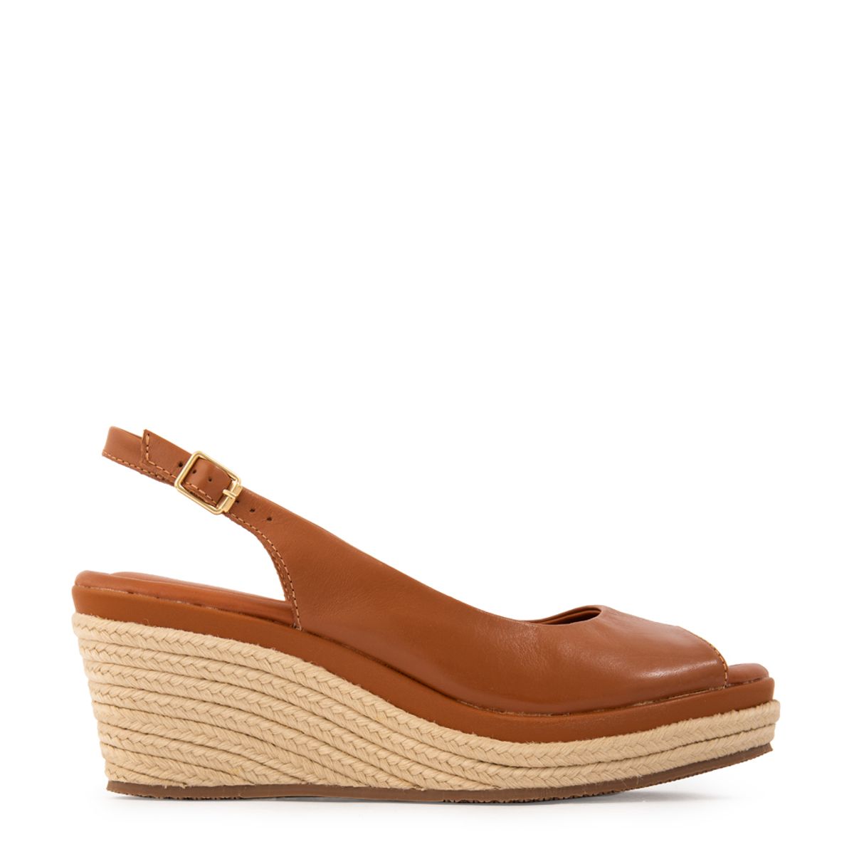 AMPHORA - Sandalia leonor cuero café