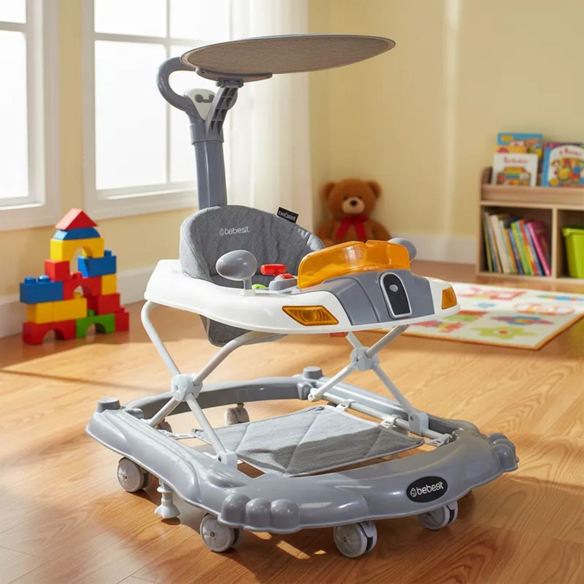 BEBESIT - Andador 3 en 1 Discover & Play Gris