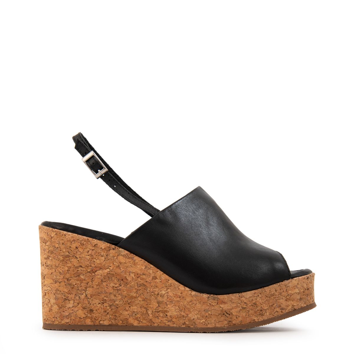 AMPHORA - Sandalia amber cuero negro