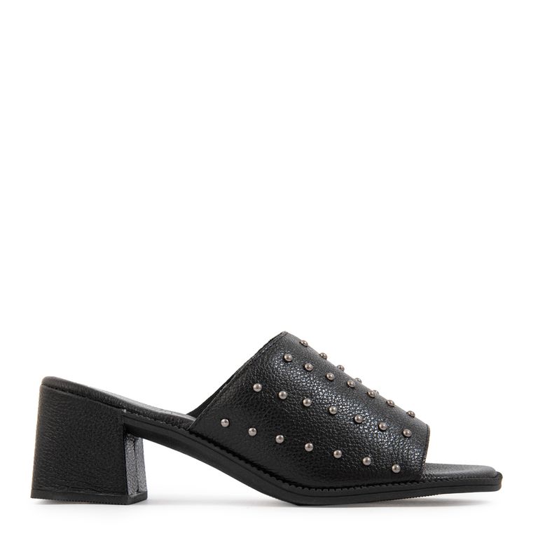 Sandalia coral cuero negro