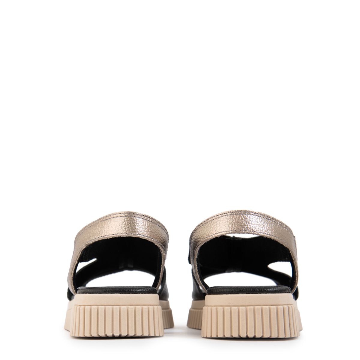 AMPHORA - Sandalia marina cuero negro