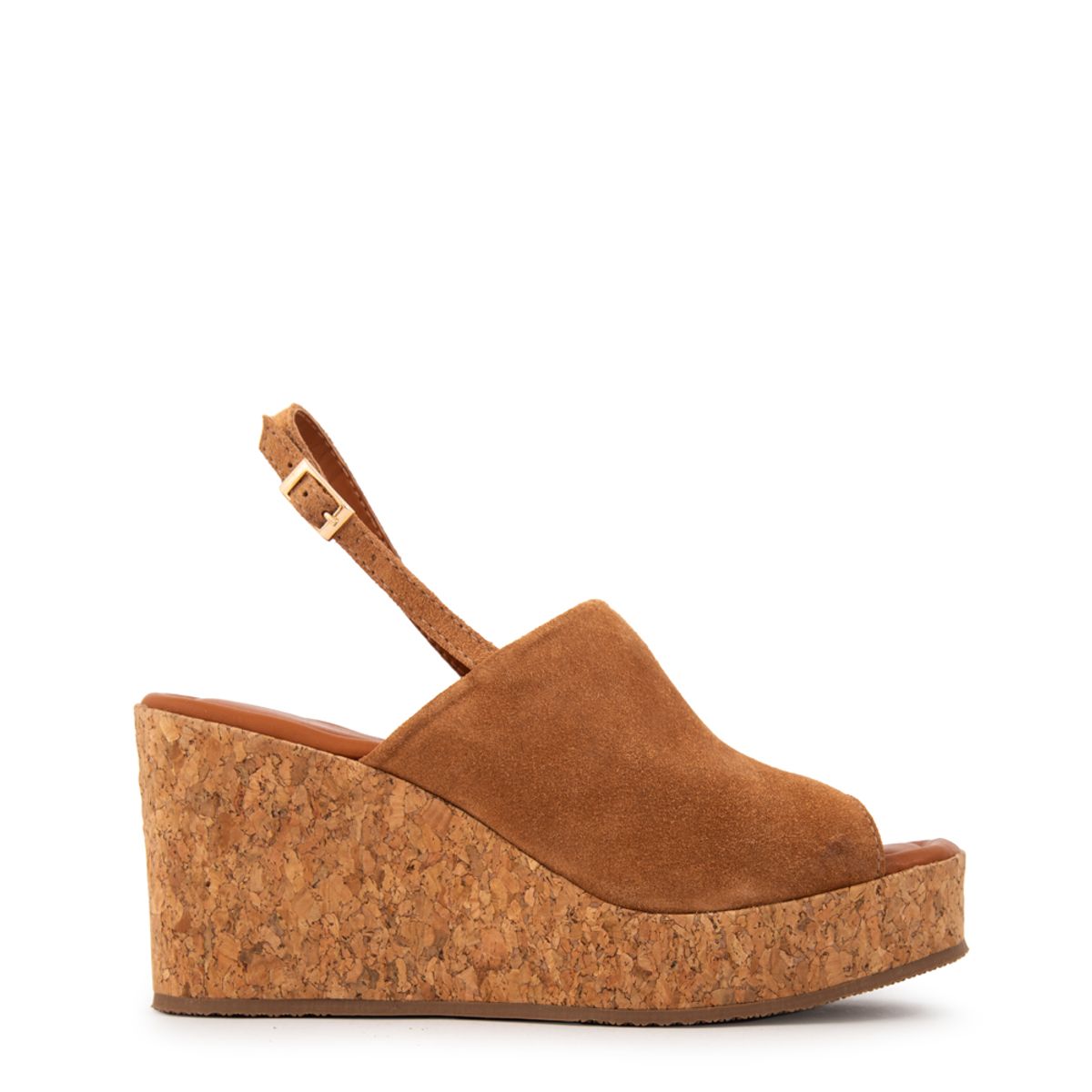 AMPHORA - Sandalia amber cuero café