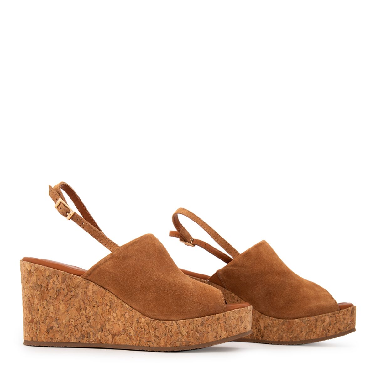 AMPHORA - Sandalia amber cuero café