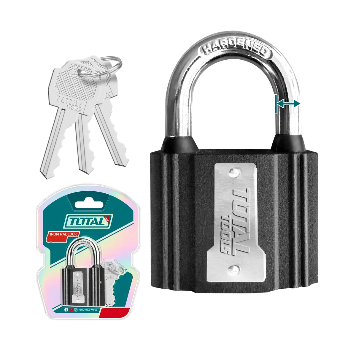 TOTAL TOOLS - Candado de Fierro 32mm Total
