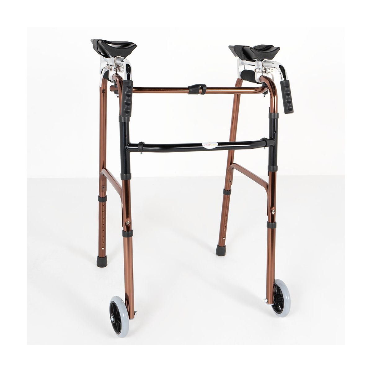 FIRST CARE - ANDADOR ALUMINIO PLEGABLE CON APOYA BRAZOS Y RUEDAS