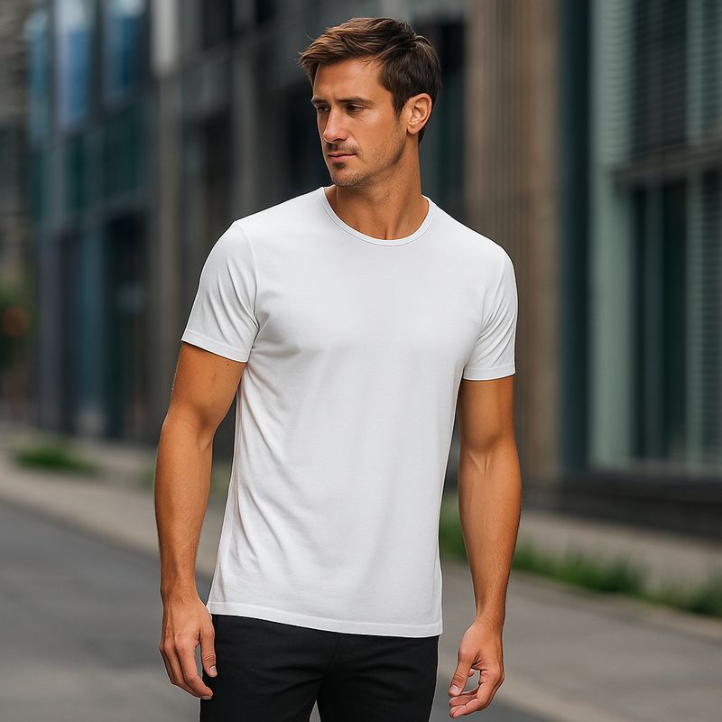 CREA PRINT - POLERA BLANCA PARA ESTAMPADO TACTO ALGODON ADULTO HOMBRE POLIESTER