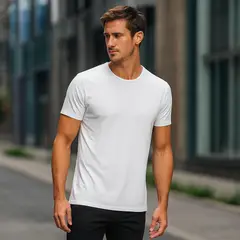 CREA PRINT - POLERA BLANCA PARA ESTAMPADO TACTO ALGODON ADULTO HOMBRE POLIESTER