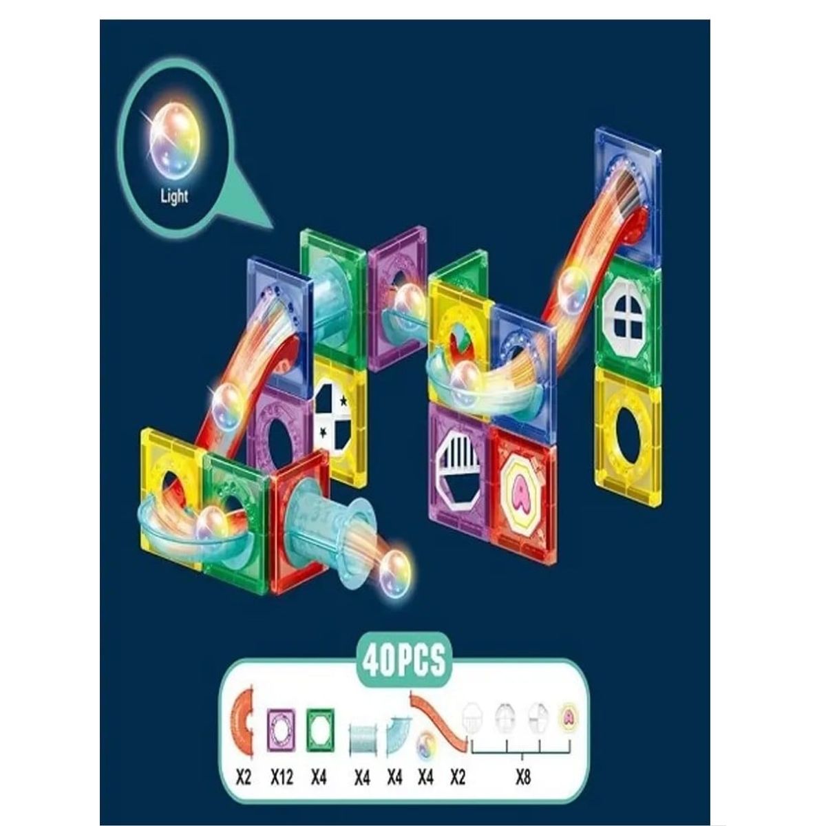 GENERICO - Caja lego bloques magnetico bloques 40 piezas.