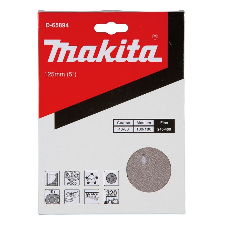MAKITA - Disco de Lija Abrasivo 125mm Grano 320 Makita D-65894