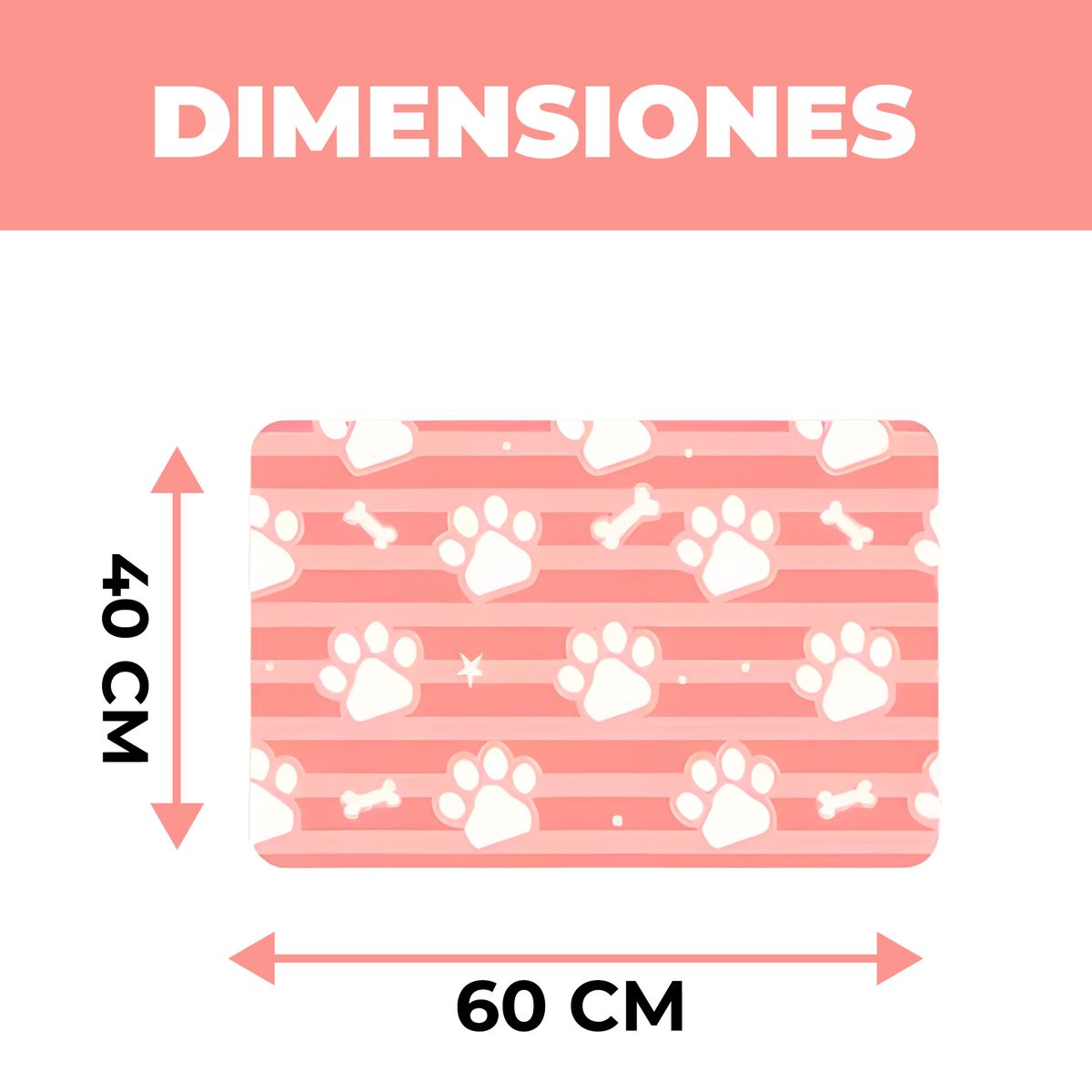 GENERICO - Alfombrilla Alimentación Absorbente Naranja Perros 40X60 CM