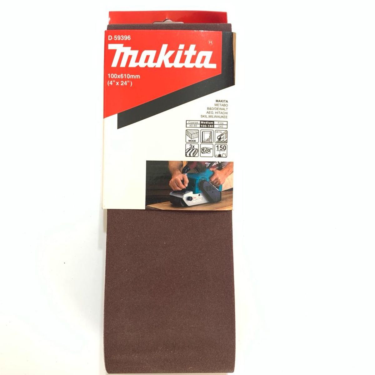 MAKITA - Lijas Banda (3unid) 610x100mm Grano 150 Makita D-59396