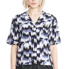 ELLUS - Blusa Manga Corta Full Printing Surf Heart Beat Azul