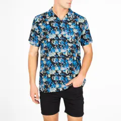 ELLUS - Guayabera Electric Floral Azul