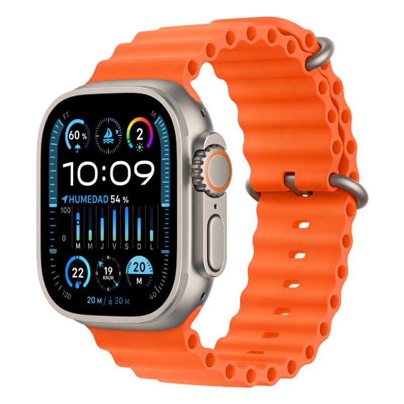 APPLE - Apple Watch Ultra 2 49mm GPS+Cellular Natural Titanio Correa Naranja