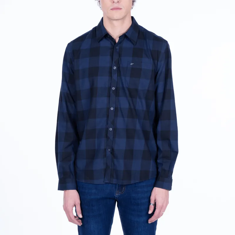 ELLUS - Camisa Manga Larga Hombre Cuadros Ellus