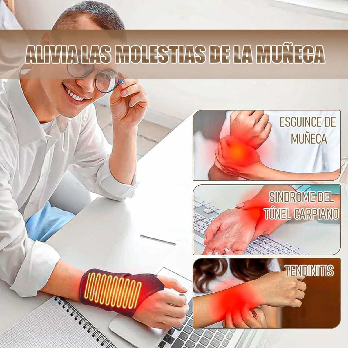 MOVI - Muñequera Terapéutica 3 Niveles de Calor– Alivio articular instantáneo