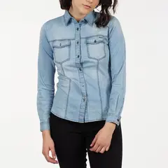 ELLUS - Blusa Manga Larga Denim Mujer
