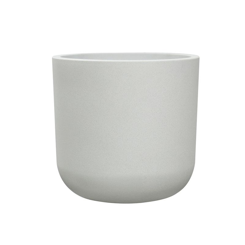 NECTAR - Macetero Praga Blanco Redondo Poliresina Diámetro 36 cm x Alto 35 cm