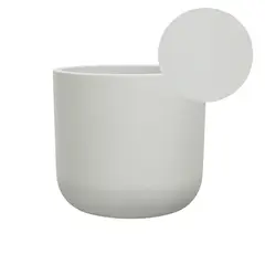 NECTAR - Macetero Praga Blanco Redondo Poliresina Diámetro 29 cm x Alto 29,5 cm