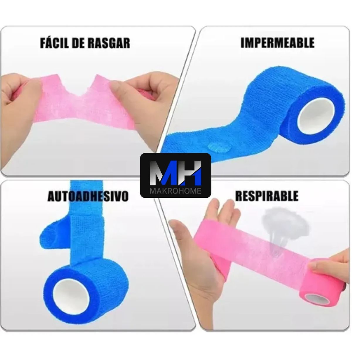 GENERICO - Pack X12 Cinta Para Vendaje Venda Coban Deporte 10cm X450cm Fucsia