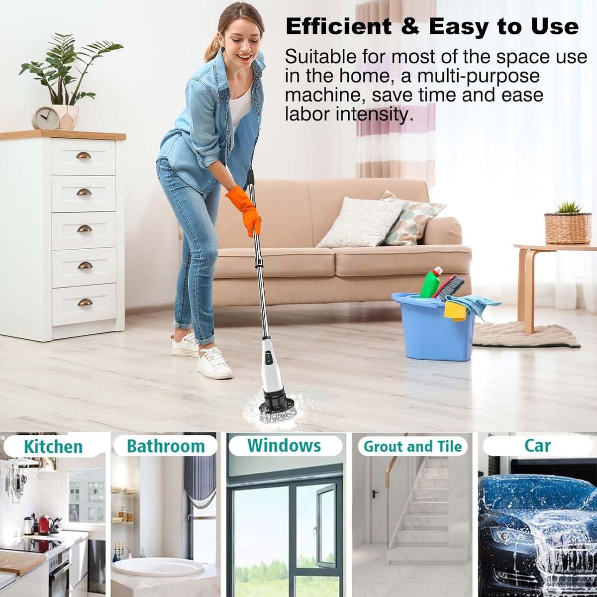 MOVI - CEPILLO ELÉCTRICO GIRATORIO 7 CABEZALES USB MULTIFUNCIÓN