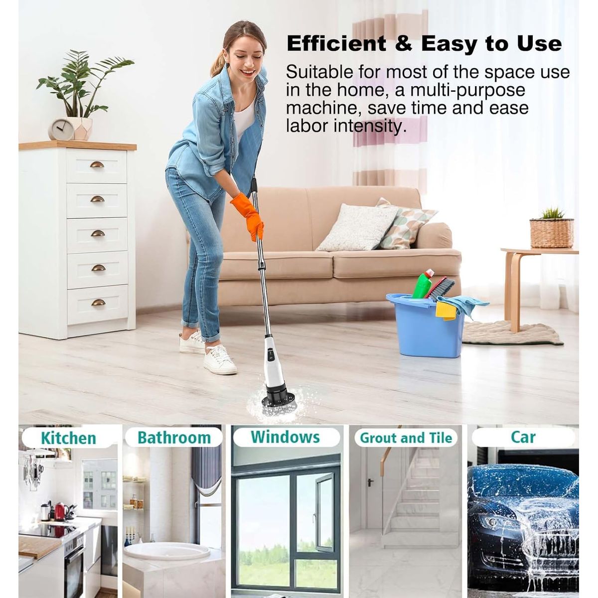 MOVI - CEPILLO ELÉCTRICO GIRATORIO 7 CABEZALES USB MULTIFUNCIÓN