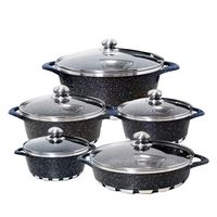 Batería de Cocina 10 Piezas Altas Granito Antiadherente