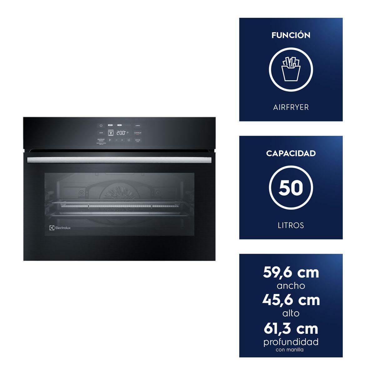 ELECTROLUX - Horno Empotrable Eléctrico 50L Air Fryer PerfectCook360 OE5EA