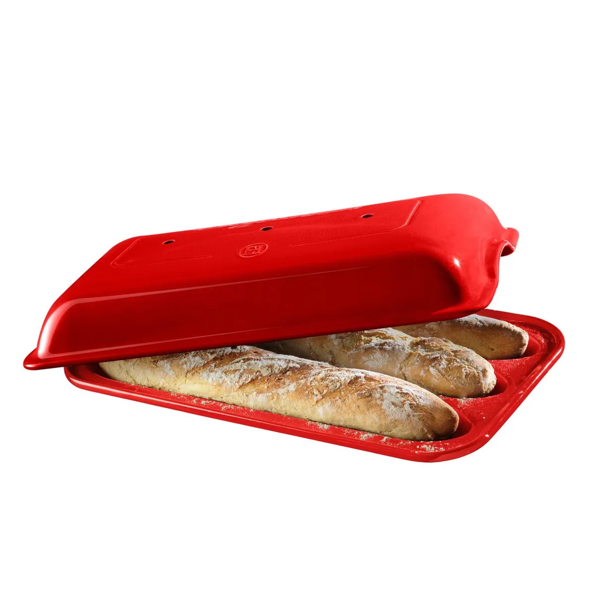 EMILE HENRY - Horno De Cerámica Para Pan Baguette Rojo