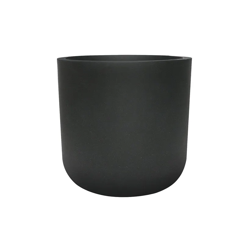NECTAR - Macetero Viena Negro Redondo Poliresina Diámetro 29 cm x Alto 29,5 cm