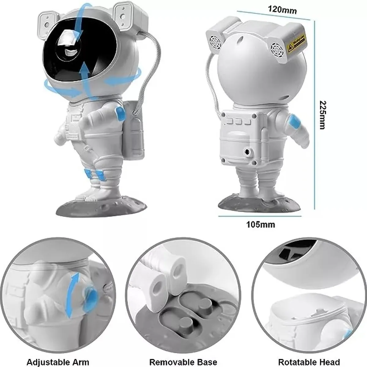 GENERICO - Proyector Astronauta Galaxia Estrellas Led Sonido Nuevo