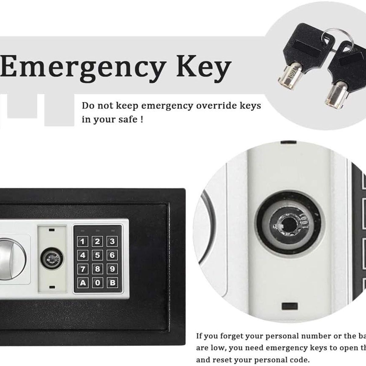 MOVI - CAJA FUERTE ELECTRÓNICA SEGURIDAD DOMÉSTICA CON TECLADO Y LLAVE