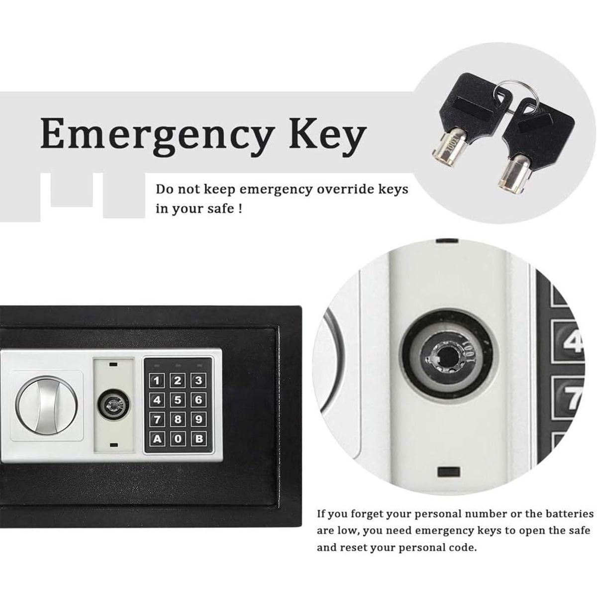 MOVI - CAJA FUERTE ELECTRÓNICA SEGURIDAD DOMÉSTICA CON TECLADO Y LLAVE