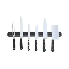 GENERICO - Barra Imán Magnética Imantada Para Cuchillos Metales Negro