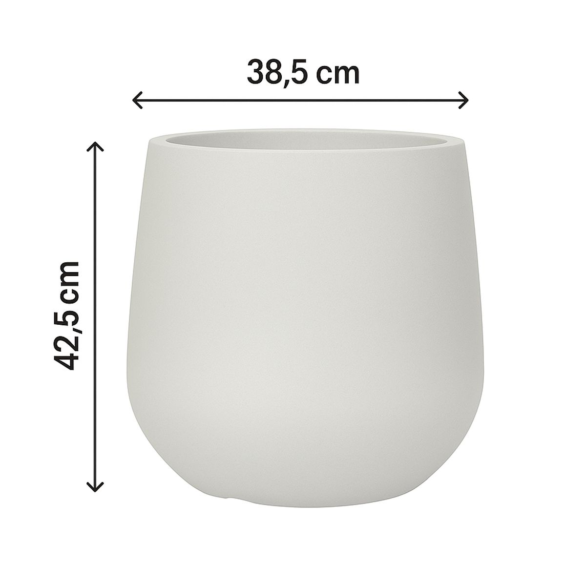 NECTAR - Macetero Bucarest Blanco Redondo Poliresina Diámetro 38,5 cm x Alto 42,5 cm