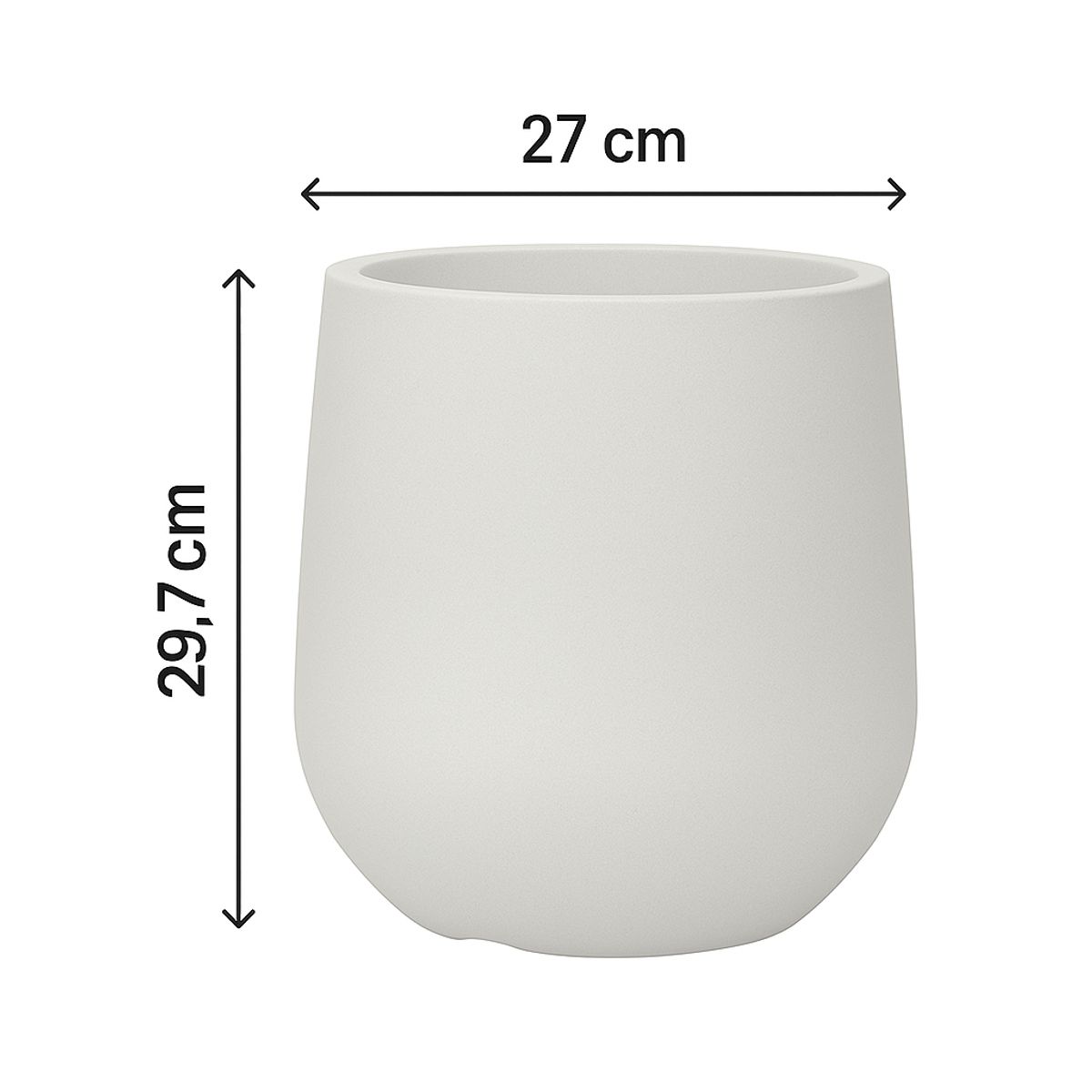 NECTAR - Macetero Bucarest Blanco Redondo Poliresina Diámetro 27 cm x Alto 29,7 cm