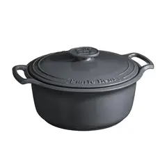 EMILE HENRY - Cocotte Redonda 5L Gris Oscuro