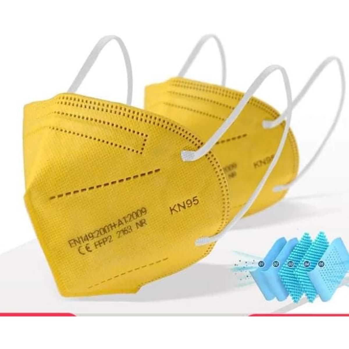 GENERICO - Pack 10 unds mascarillas kn 95 5 capas con certificado