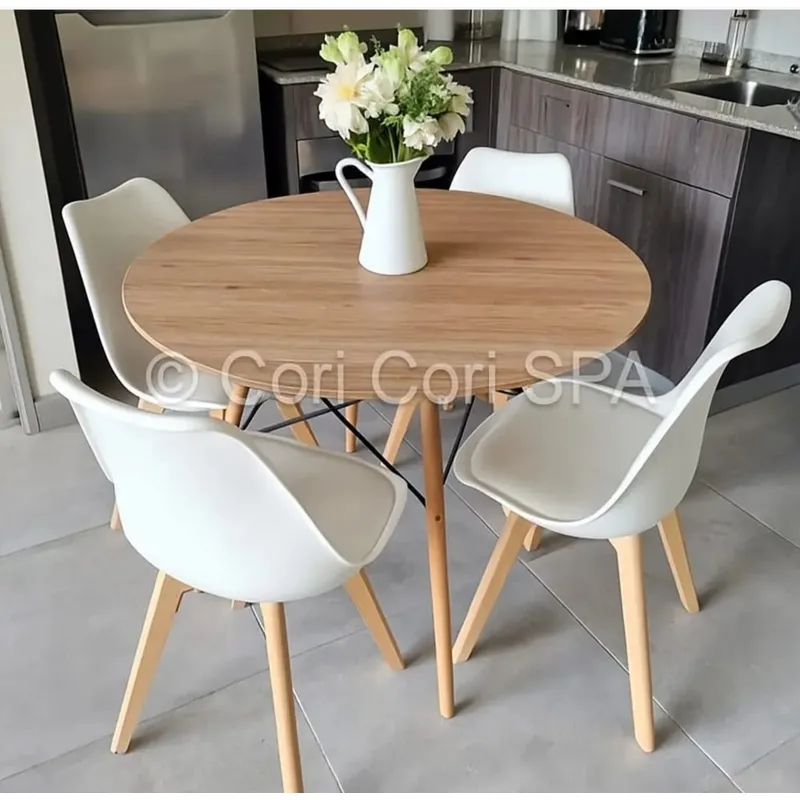 CORI CORI - Comedor Mesa Wood 120cm + 4 Sillas Tulip