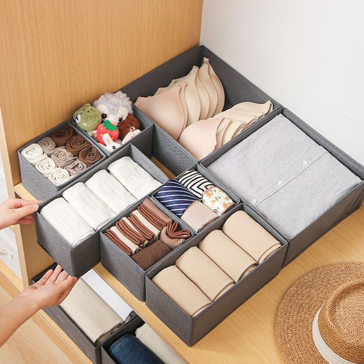 OKAY - Set X8 Cajas Separadoras Ropa Organizador Closet