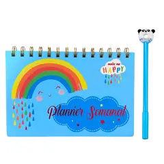 GENERICO - Planner Semanal Diseños Kawaii 50 Hojas + Lápiz Pasta Kawaii