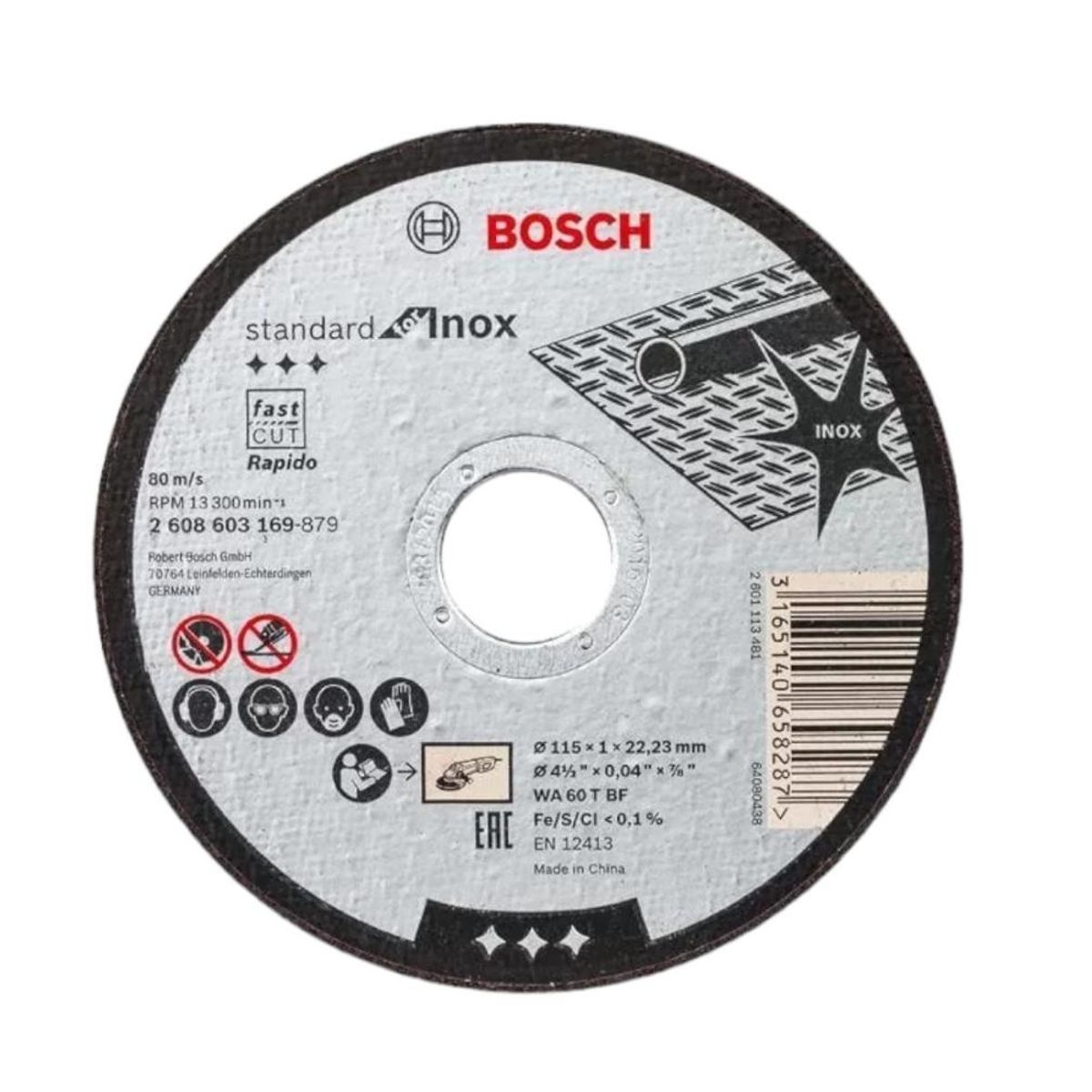 BOSCH - DISCO CORTE INOX STANDARD BOSCH 4 12 CJ 25UN