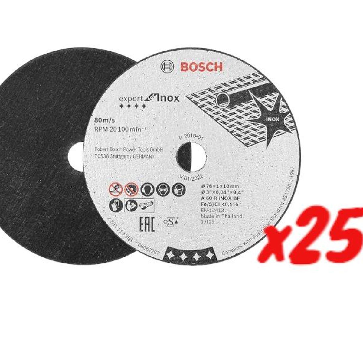 BOSCH - DISCO CORTE INOX STANDARD BOSCH 4 12 CJ 25UN