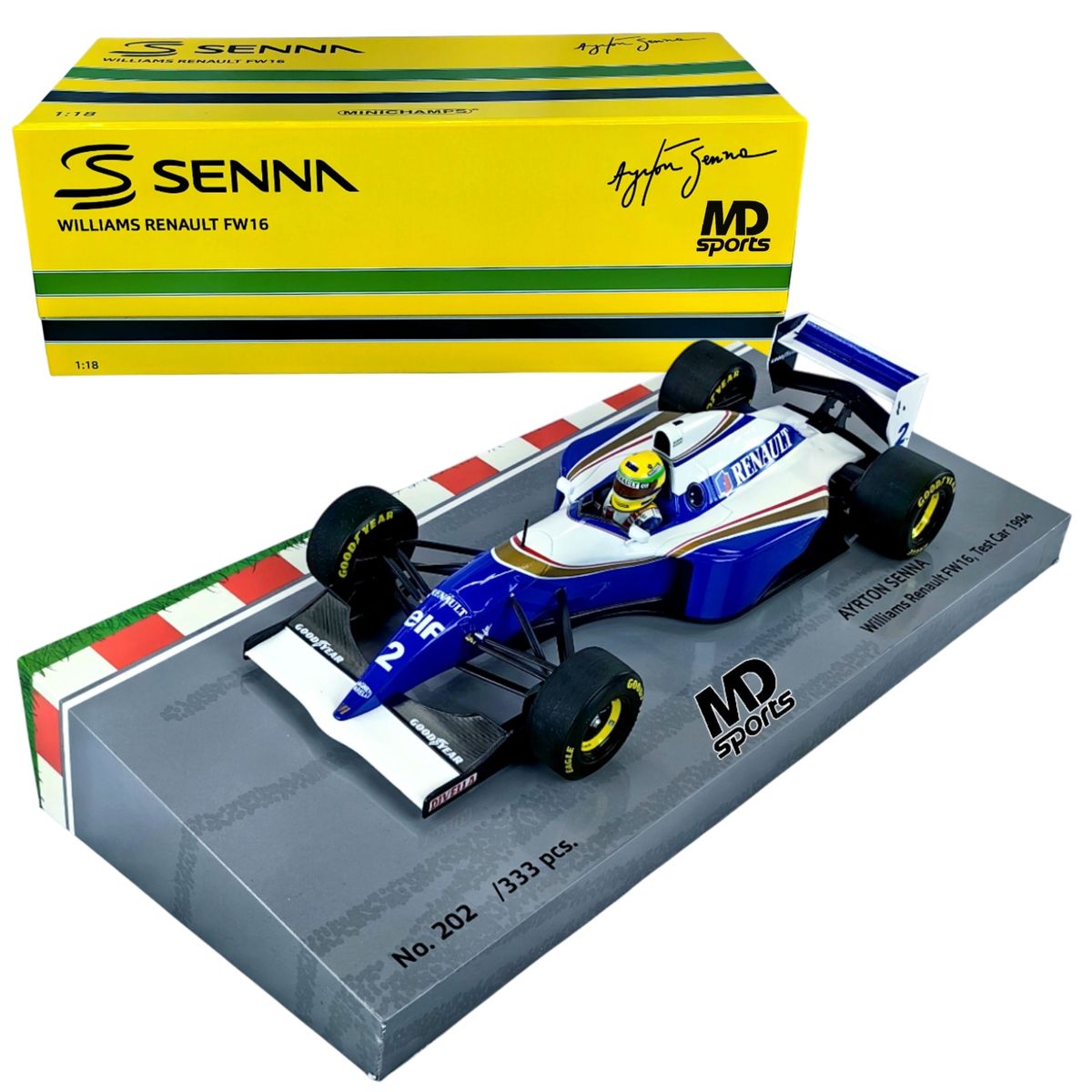 FORMULA 1 - Auto F1 Williams Fw16 Test 1994 Ayrton Senna Minichamps 1:18